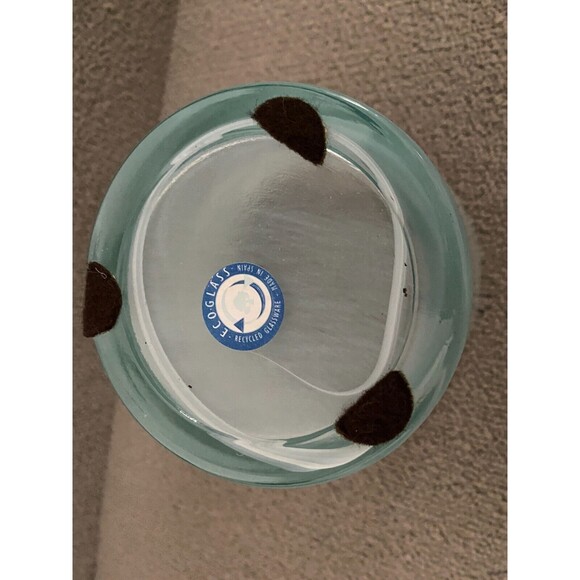 Spain Design Guild ECO Glass Vase Bluish White Swirl Recycled Art Glass - Picture 6 of 8